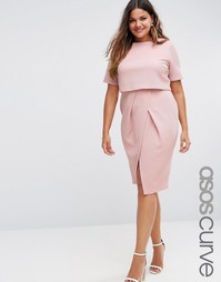 Фактурное платье ASOS CURVE - Blush