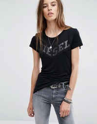 Футболка с логотипом Diesel - Черный