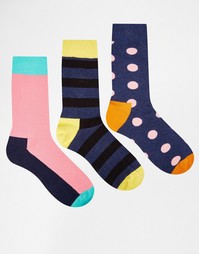 Набор из 3 пар носков с принтом HS By Happy Socks - Мульти