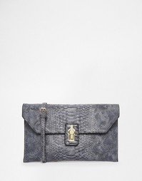 Клатч с отделкой под змеиную кожу Glamorous - Серый