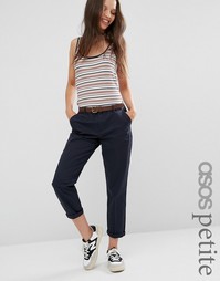 Чиносы с ремнем ASOS PETITE - Темно-синий