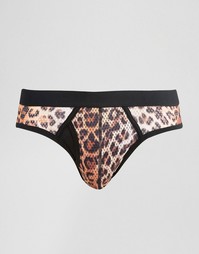 Плавки из сеточки с леопардовым принтом ASOS - Мульти