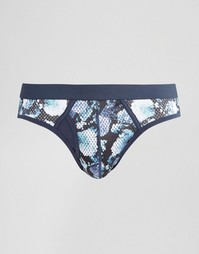 Трусы с цветочным принтом ASOS - Темно-синий