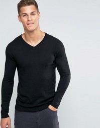 Джемпер из вискозы с V-образным вырезом United Colors of Benetton