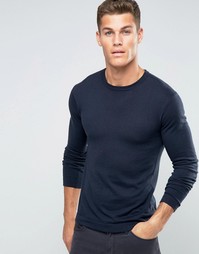 Джемпер с круглым вырезом United Colors of Benetton - Темно-синий 06u