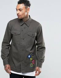 Рубашка навыпуск в стиле милитари Heros Heroine - Хаки