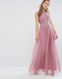 Платье макси с декоративной отделкой Little Mistress - Темно-розовый