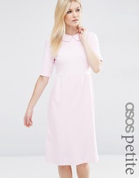 Платье с присборенной юбкой и воротником Питер Пэн ASOS PETITE
