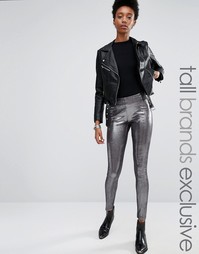 Леггинсы цвета металлик с эластичной талией Glamorous Tall
