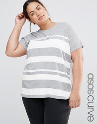 Футболка с широкими полосами ASOS CURVE - Мульти