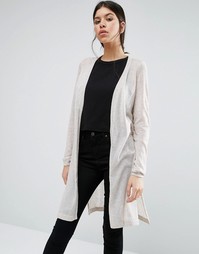 Длинный кардиган с разрезами Vero Moda - Oatmeal