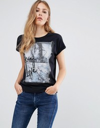 Футболка с принтом Young Love Pepe Jeans Stefi - 999 черный