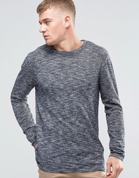 Меланжевый вязаный джемпер с круглым вырезом Jack &amp; Jones