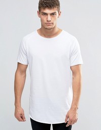 Удлиненная футболка с необработанным краем Jack &amp; Jones - Белый