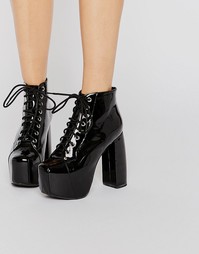 Ботильоны на платформе Jeffrey Campbell Valita - Black patent calf