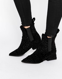Бархатные ботинки челси с острым носком Jeffrey Campbell