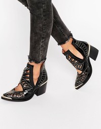 Кожаные ботильоны в стиле вестерн с заклепками Jeffrey Campbell