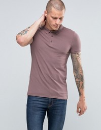 Фиолетовая облегающая футболка-поло ASOS - Фиолетово-серый