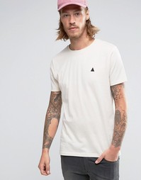 ASOS T-Shirt With Crew Neck And Logo In Beige - White cap grey