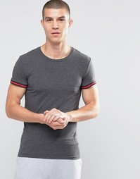Футболка с контрастными манжетами Emporio Armani - Серый