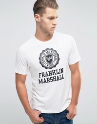 Футболка с крупным логотипом Franklin and Marshall - Античный белый