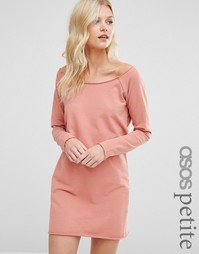 Трикотажное платье с открытыми плечами ASOS PETITE - Розовый