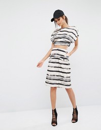 Юбка миди с принтом Kendall + Kylie