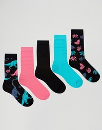 5 пар носков с динозаврами ASOS - Мульти