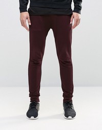 ASOS Super Skinny Joggers In Burgundy - Темно-бордовый
