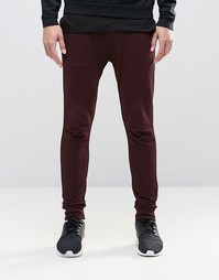 ASOS Super Skinny Joggers In Burgundy - Темно-бордовый