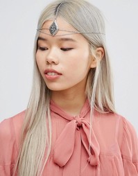 ASOS Filigree Rose Hair Crown - Родий