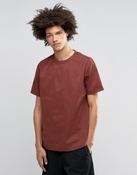 Плотная стираная футболка ASOS - Красно-бурый