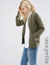 ASOS PETITE The Ultimate Bomber Jacket In Jersey - Хаки
