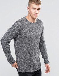 Меланжевый вязаный джемпер с круглым вырезом Jack &amp; Jones - Серый