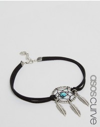 Браслет на ногу с подвеской ловец снов ASOS CURVE - Черный