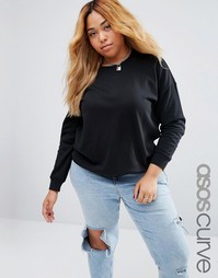 Свитшот бойфренда ASOS CURVE Ultimate - Черный