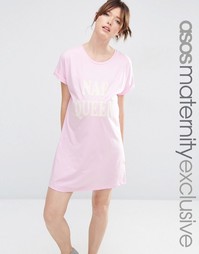 ASOS Maternity Nap Queen Sleep Tee - Розовый