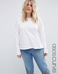 Oversize-топ с разрезом сзади ASOS CURVE - Белый