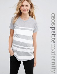 Футболка для беременных с полосками ASOS Maternity PETITE