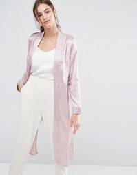 Легкое пальто-премиум в полоску Missguided - Розовый