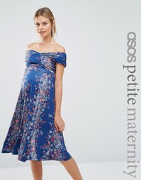 Платье миди для беременных с открытыми плечами ASOS Maternity PETITE
