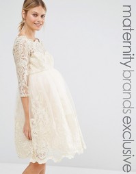 Кружевное платье для беременных с эффектом металлик Chi Chi London Mat