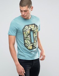 Футболка с большим принтом Jack and Jones - Синий