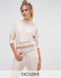 Розовый укороченный свитшот с высокой горловиной Puma эксклюзивно для