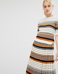 Трикотажный топ в полоску Monki - Lurex stripe