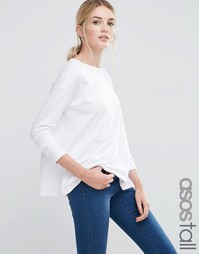 Лонгслив из трикотажа с петельчатым ворсом ASOS TALL - Белый