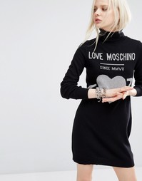 Платье с логотипом‑сердцем Love Moschino - Черный