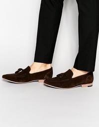 Замшевые лоферы с кисточками KG By Kurt Geiger Denton - Коричневый