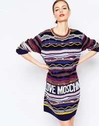 Платье-джемпер с абстрактным узором Love Moschino - Мульти