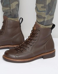 Кожаные ботинки на шнуровке G-Star Roofer - Коричневый